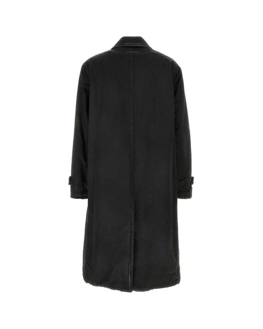 MM6 by Maison Margiela Black Cotton Blend Overcoat for men