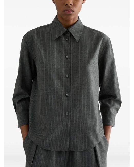 Jil Sander Gray Wool Shirt