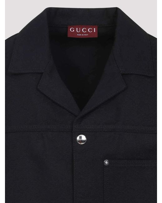 Gucci Black Gg Jacquard Shirt for men