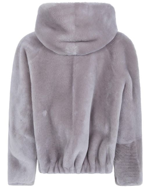 Blancha Gray Straight Merino Shearling Jacket