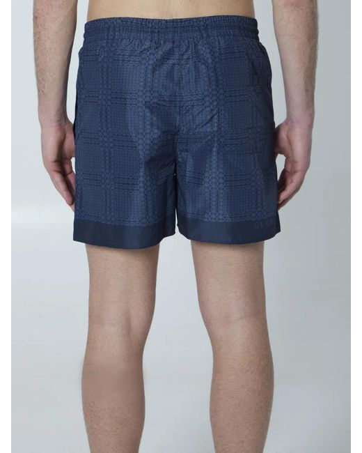 Gucci Blue Printed Swimsuit for men