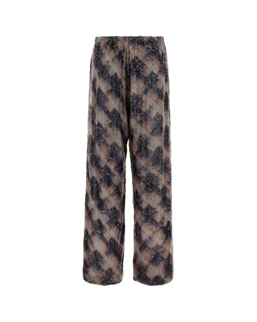 Dries Van Noten Gray Embellished Viscose Puvis Wide-Leg Pant