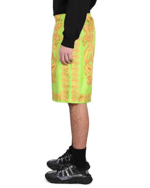 Versace Yellow Baroque Shorts 660 for men