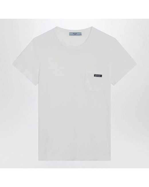 Prada White Tshirt Girocollo Bianca