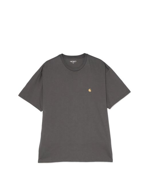 Carhartt Gray Logo Cotton Polo Shirt for men