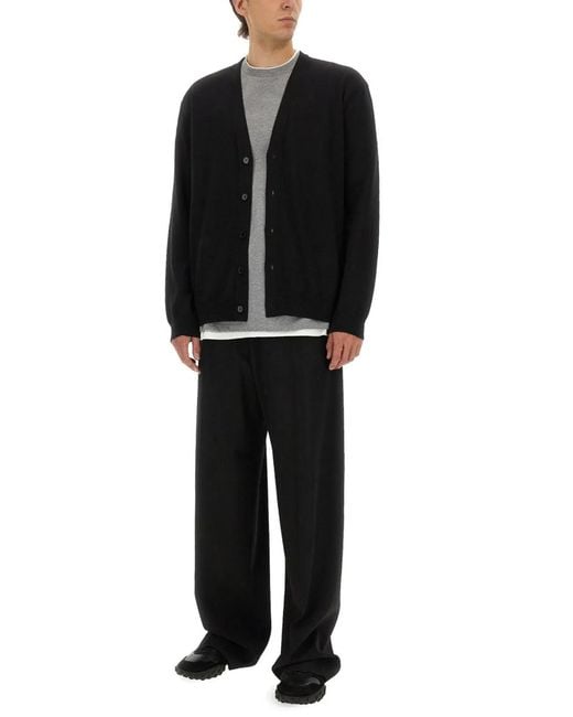 Jil Sander Black Merino Wool Cardigan for men