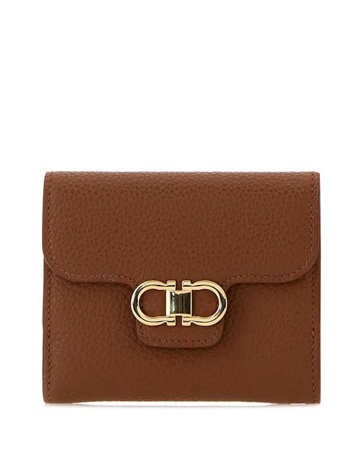 Ferragamo Brown Salvatore Caramel Leather Wallet