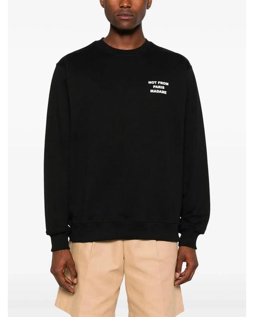 Drole de Monsieur Black Slogan Sweatshirt for men