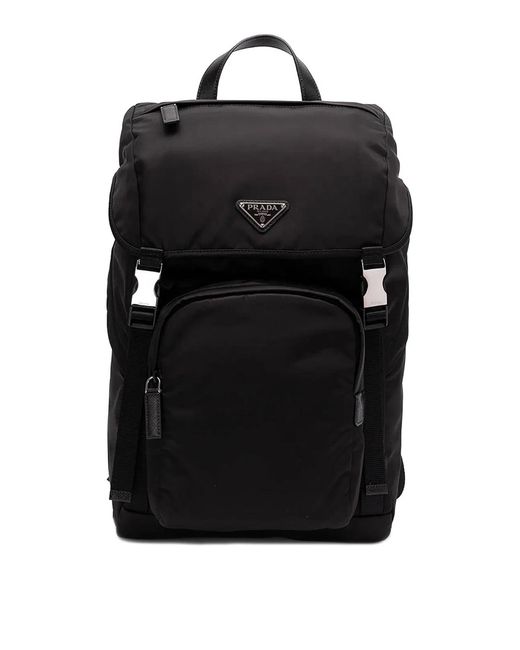 Prada Black Leather Backpack for men