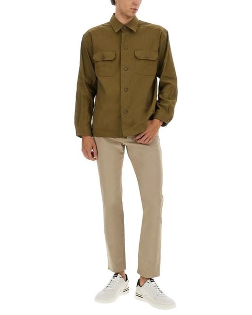 Boss Green Stretch Linen And Viscose Shirt for men