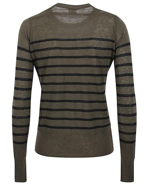 C.t. Plage Gray Wool Striped Sweater
