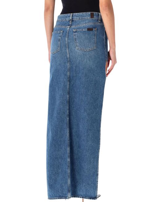 7 For All Mankind Blue Asymetric Mini Skirt Midtown