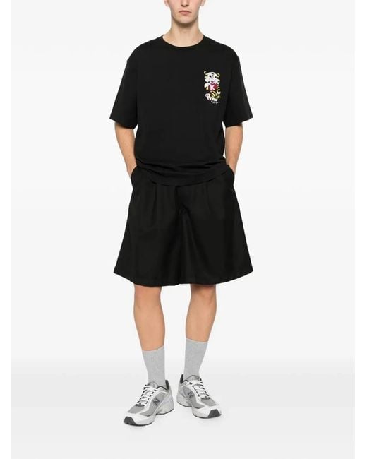 KENZO Black T-Shirt Gots Wild Tiger Embroide for men