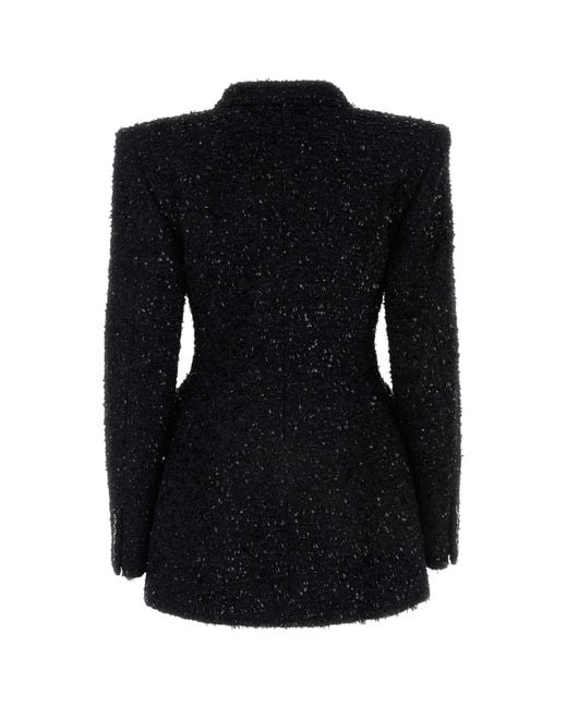 Balenciaga Black Chic Tweed Button-Up Jacket