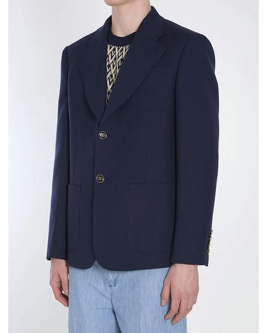 Valentino Garavani Blue Single-Breasted Jacket for men