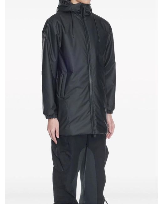 Rains Black Lohja Long Jacket Rain-Coat for men