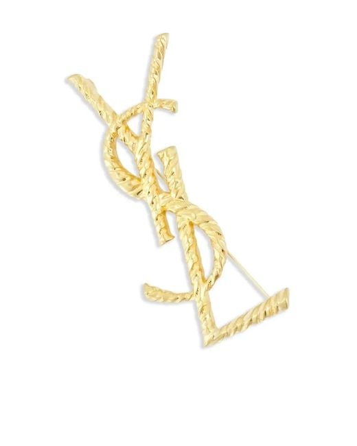 Saint Laurent Metallic Cassandre Broche
