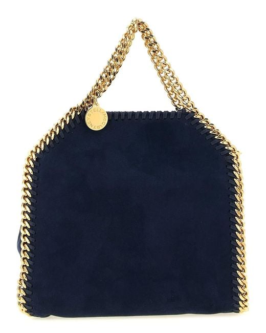 Stella McCartney Blue 'Falabella Mini' Suede Shoulder Bag