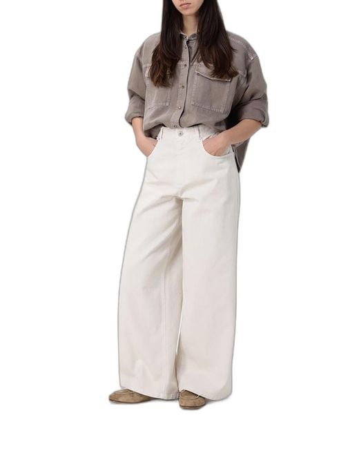 Brunello Cucinelli White Relaxed Trousers