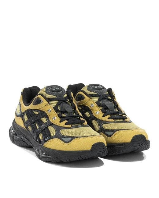 Asics Green Leather Rubber Sneakers for men