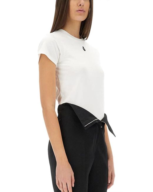 McQueen White T-Shirt With "Skull" Embroidery