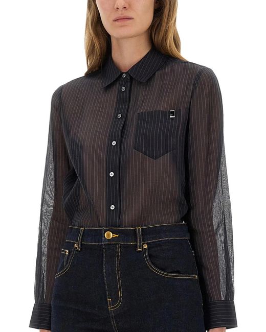 Tory Burch Black Striped Cotton Shirt