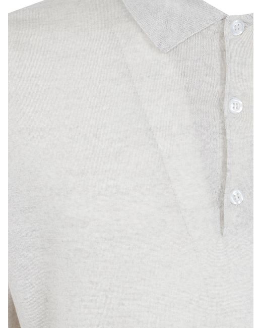 John Smedley White "Belper" Long Sleeves Shirt for men