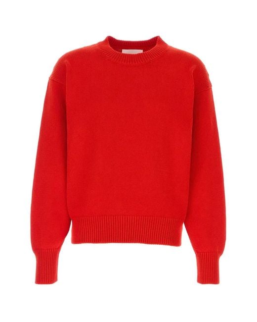 Jil Sander Red Ls Cn Jumper for men