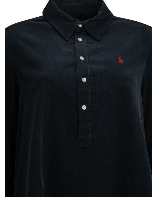 Polo Ralph Lauren Black Cotton Short Shirtdress