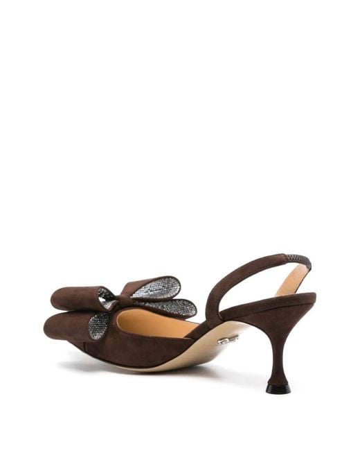 Mach & Mach Brown Mach & Mach Le Cadeau Kitten Heel Slingback