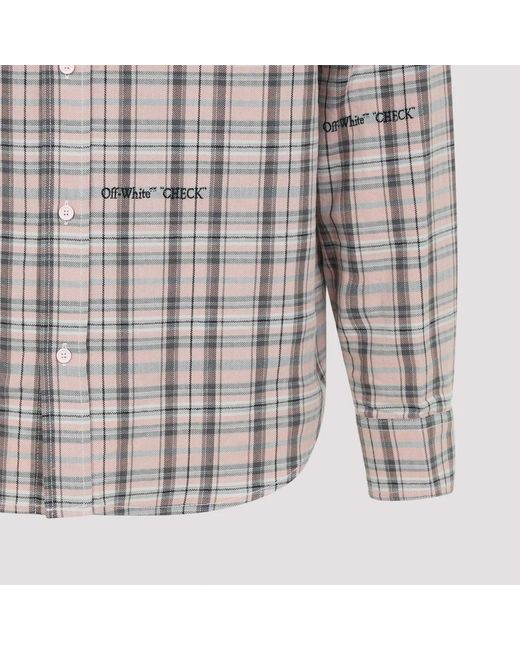 Off-White c/o Virgil Abloh Gray Flannel Cotton Shirt for men