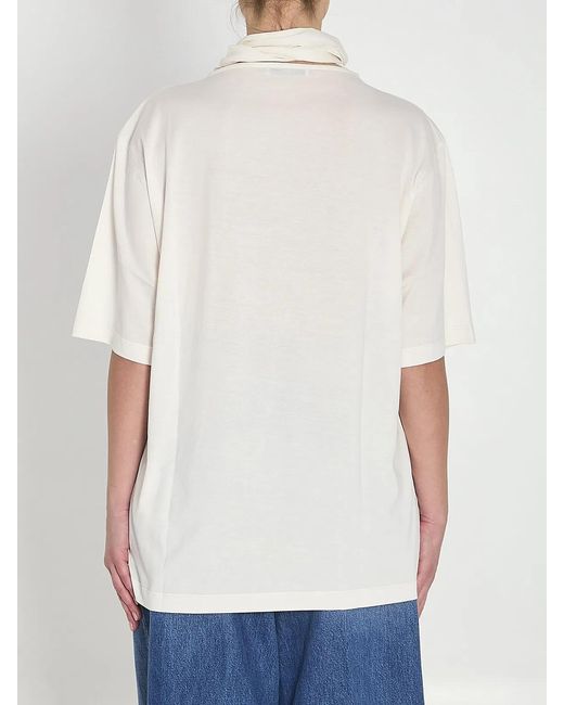 Lemaire White T-Shirt With Scarf