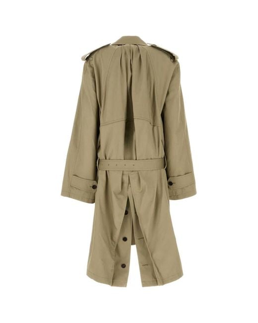 Balenciaga Green Draped Neck Trench