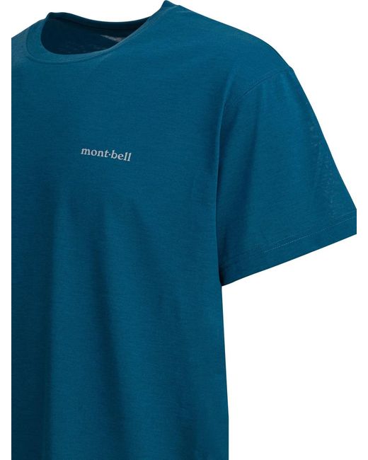 Montbell Blue "Wickron T One Point" T-Shirt for men