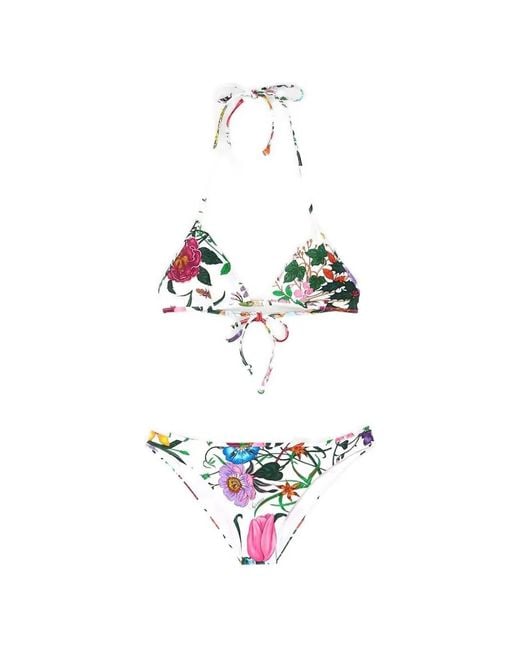 Gucci White Printed Bikini Set