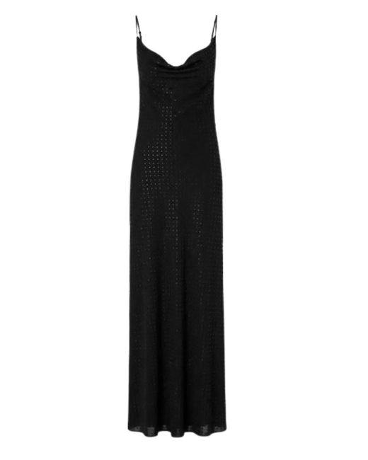 Pinko Black Cowl Neck Maxi Dress
