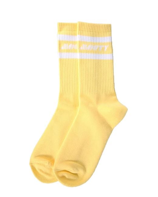MOUTY Yellow Logo Socks for men