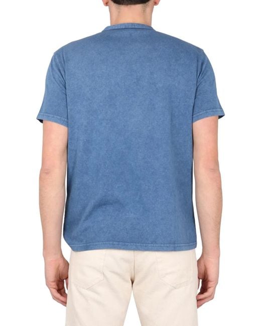 Fay Blue Crewneck T Shirt for men