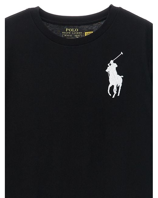 Polo Ralph Lauren Black 'Big Pony' Embroidered T-Shirt