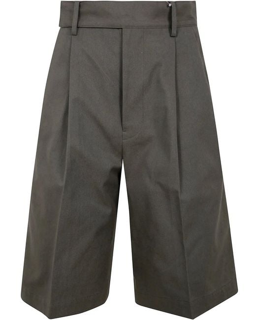 Yohji Yamamoto Gray R-4Tuck Short Pants