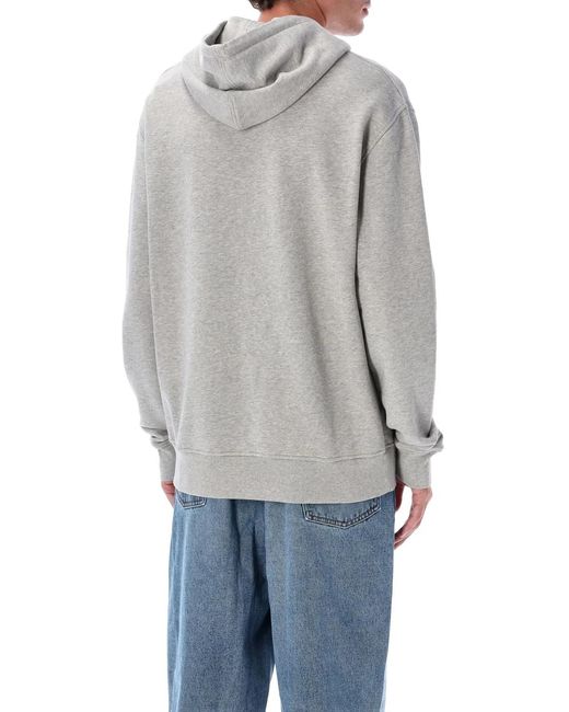 AMI Gray Cotton Ami De Coeur Hoodie for men