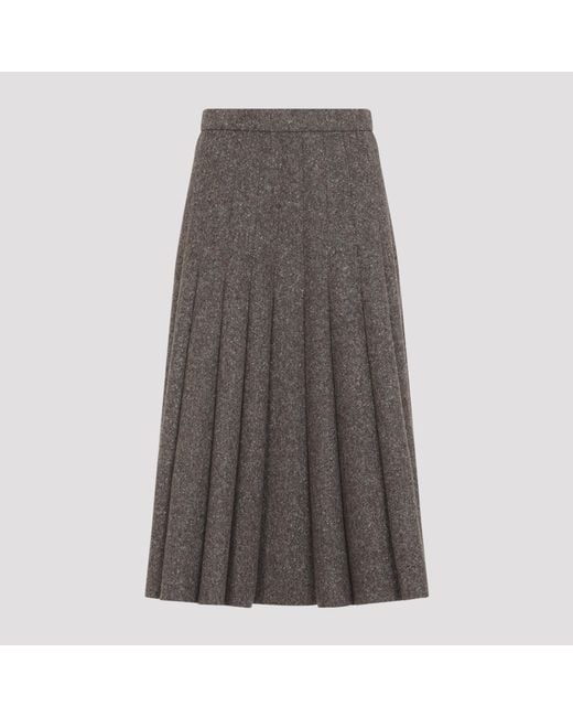 Brunello Cucinelli Gray Moro Donegal Skirt