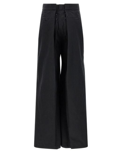 Maison Margiela Black Cotton Casual Pants