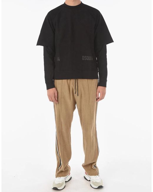DSquared² Black Cool Fit Double Layer Logo Sweatshirt for men