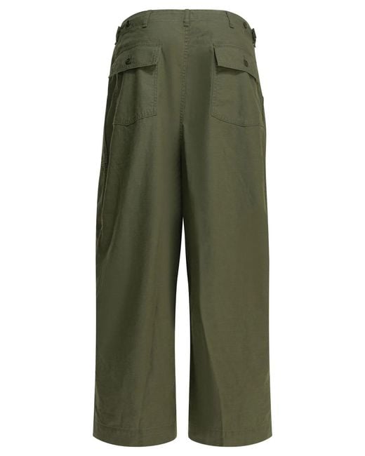 Needles Green Fatigue Cotton Parachute Pants for men
