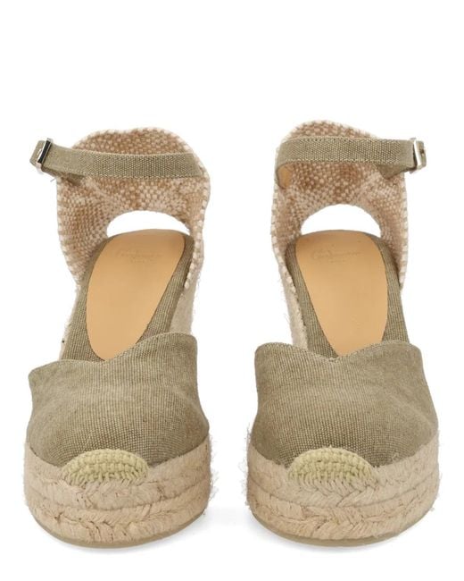 Castaner Natural Castañer Cotton Leather Heel
