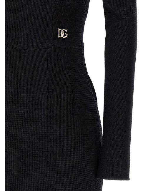 Dolce & Gabbana Black Dolce & Gabbana Logo Dress