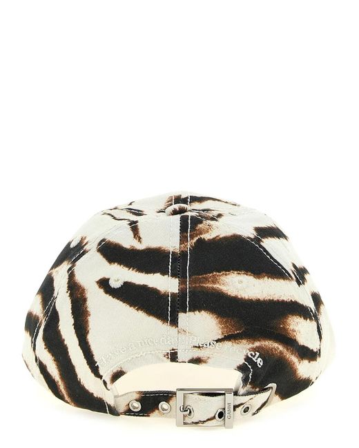 Ganni Multicolor Animal Print Cap