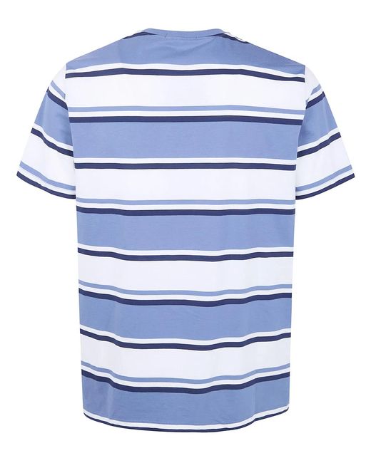Fred Perry Blue Bold Striped T-Shirt for men