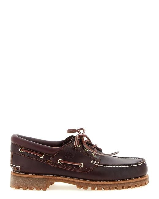 Timberland Brown 3-Eye Lug' Boat Shoe for men